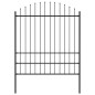 vidaXL Gartenzaun mit Speerspitzen Stahl (1,75 - 2) x 1,7 m Schwarz vidaXL Gartenzaun mit Speerspitzen Stahl (1,75 - 2) x 1,7 m Schwarz