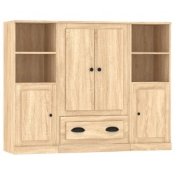 vidaXL Highboards 3 Stk. Sonoma-Eiche Holzwerkstoff