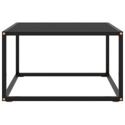 vidaXL Couchtisch Schwarz mit Schwarzem Glas 60x60x35 cm