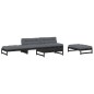 vidaXL 5-tlg. Garten-Lounge-Set mit Kissen Schwarz Massivholz vidaXL 5-tlg. Garten-Lounge-Set mit Kissen Schwarz Massivholz