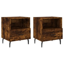 vidaXL Nachttische 2 Stk. Räuchereiche 40x35x47,5 cm Holzwerkstoff