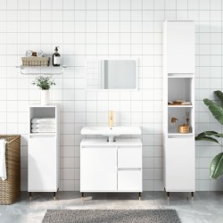 vidaXL Badschrank Hochglanz-Weiß 30x30x190 cm Holzwerkstoff