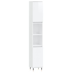 vidaXL Badschrank Hochglanz-Weiß 30x30x190 cm Holzwerkstoff