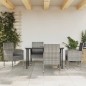 vidaXL 5-tlg. Garten-Essgruppe Grau und Schwarz Poly Rattan und Stahl vidaXL 5-tlg. Garten-Essgruppe Grau und Schwarz Poly Rattan und Stahl