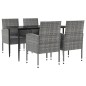 vidaXL 5-tlg. Garten-Essgruppe Grau und Schwarz Poly Rattan und Stahl vidaXL 5-tlg. Garten-Essgruppe Grau und Schwarz Poly Rattan und Stahl