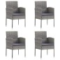 vidaXL 5-tlg. Garten-Essgruppe Grau und Schwarz Poly Rattan und Stahl vidaXL 5-tlg. Garten-Essgruppe Grau und Schwarz Poly Rattan und Stahl