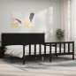 vidaXL Massivholzbett mit Kopfteil Schwarz 200x200 cm vidaXL Massivholzbett mit Kopfteil Schwarz 200x200 cm