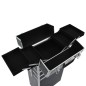 vidaXL Kosmetikkoffer Aluminium Schwarz mit Krokoprägung vidaXL Kosmetikkoffer Aluminium Schwarz mit Krokoprägung