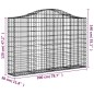 vidaXL Gabionen mit Hochbogen 5 Stk. 200x30x120/140cm Verzinktes Eisen vidaXL Gabionen mit Hochbogen 5 Stk. 200x30x120/140cm Verzinktes Eisen