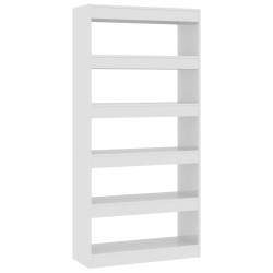 vidaXL Bücherregal/Raumteiler Hochglanz-Weiß 80x30x166cm Holzwerkstoff