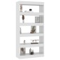 vidaXL Bücherregal/Raumteiler Hochglanz-Weiß 80x30x166cm Holzwerkstoff vidaXL Bücherregal/Raumteiler Hochglanz-Weiß 80x30x166cm Holzwerkstoff