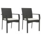vidaXL 3-tlg. Garten-Essgruppe mit Kissen Schwarz Poly Rattan vidaXL 3-tlg. Garten-Essgruppe mit Kissen Schwarz Poly Rattan