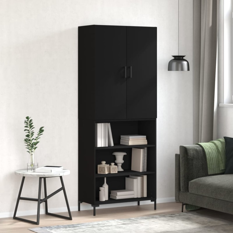 Highboard Schwarz 69,5x34x180 cm Holzwerkstoff Highboard Schwarz 69,5x34x180 cm Holzwerkstoff