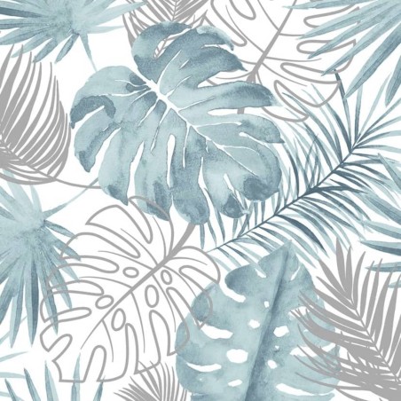 DUTCH WALLCOVERINGS Tapete Fensterblatt-Motiv Blau