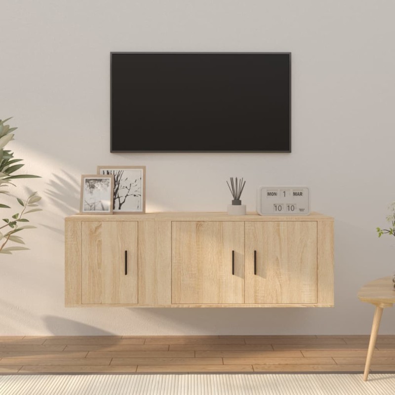 vidaXL 2-tlg. TV-Schrank-Set Sonoma-Eiche Holzwerkstoff vidaXL 2-tlg. TV-Schrank-Set Sonoma-Eiche Holzwerkstoff