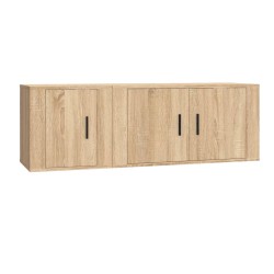 vidaXL 2-tlg. TV-Schrank-Set Sonoma-Eiche Holzwerkstoff