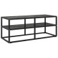 vidaXL TV-Schrank Schwarz mit Schwarzer Marmor-Optik Glas 100x40x40 cm vidaXL TV-Schrank Schwarz mit Schwarzer Marmor-Optik Glas 100x40x40 cm