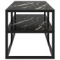 vidaXL TV-Schrank Schwarz mit Schwarzer Marmor-Optik Glas 100x40x40 cm vidaXL TV-Schrank Schwarz mit Schwarzer Marmor-Optik Glas 100x40x40 cm
