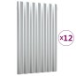 vidaXL Dachpaneele 12 Stk. Pulverbeschichteter Stahl Silber 60x36 cm vidaXL Dachpaneele 12 Stk. Pulverbeschichteter Stahl Silber 60x36 cm