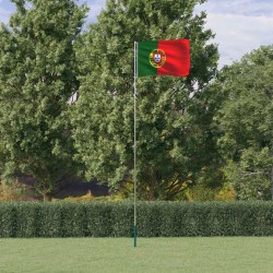 vidaXL Flagge Portugals mit Mast 5,55 m Aluminium