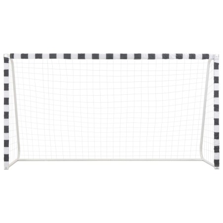 vidaXL Fußballtor 300x160x90 cm Metall Schwarz und Weiß