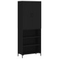 Highboard Schwarz 69,5x34x180 cm Holzwerkstoff Highboard Schwarz 69,5x34x180 cm Holzwerkstoff