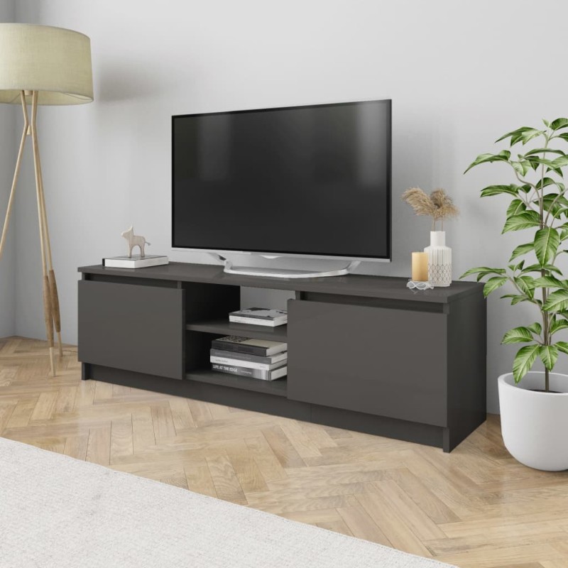 vidaXL TV-Schrank Hochglanz-Grau 120x30x35,5 cm Holzwerkstoff vidaXL TV-Schrank Hochglanz-Grau 120x30x35,5 cm Holzwerkstoff