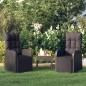 vidaXL Gartensessel mit Kissen 2 Stk. Verstellbar Schwarz Poly Rattan vidaXL Gartensessel mit Kissen 2 Stk. Verstellbar Schwarz Poly Rattan