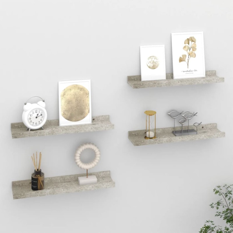 vidaXL Wandregale 4 Stk. Betongrau 40x9x3 cm vidaXL Wandregale 4 Stk. Betongrau 40x9x3 cm