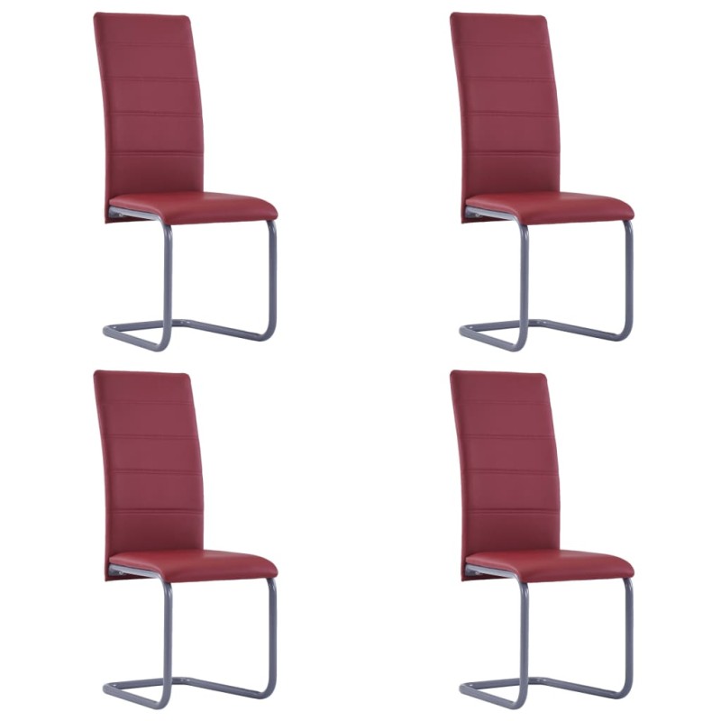 vidaXL Freischwinger 4 Stk. Rot Kunstleder vidaXL Freischwinger 4 Stk. Rot Kunstleder