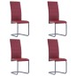 vidaXL Freischwinger 4 Stk. Rot Kunstleder vidaXL Freischwinger 4 Stk. Rot Kunstleder