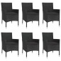 vidaXL 7-tlg. Garten-Essgruppe mit Kissen Schwarz Poly Rattan vidaXL 7-tlg. Garten-Essgruppe mit Kissen Schwarz Poly Rattan