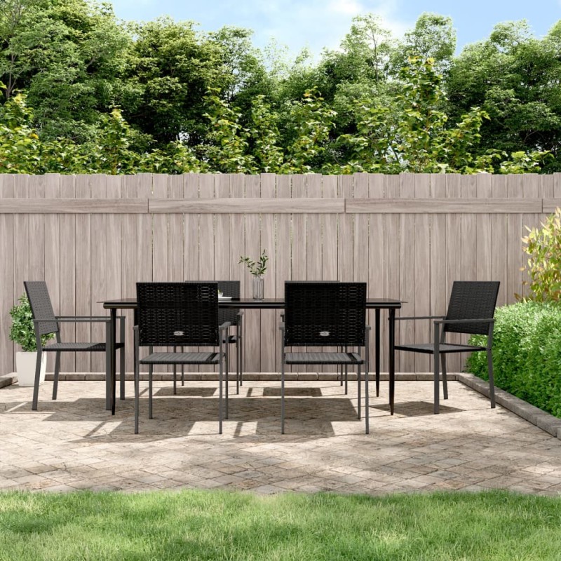 vidaXL 7-tlg. Garten-Essgruppe Poly Rattan und Stahl vidaXL 7-tlg. Garten-Essgruppe Poly Rattan und Stahl
