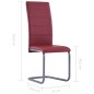 vidaXL Freischwinger 4 Stk. Rot Kunstleder vidaXL Freischwinger 4 Stk. Rot Kunstleder