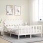vidaXL Massivholzbett mit Kopfteil Weiß 140x190 cm vidaXL Massivholzbett mit Kopfteil Weiß 140x190 cm