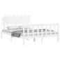 vidaXL Massivholzbett mit Kopfteil Weiß 140x190 cm vidaXL Massivholzbett mit Kopfteil Weiß 140x190 cm