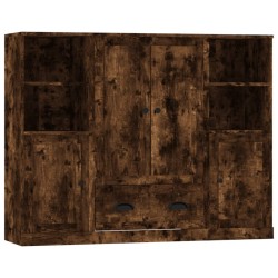 vidaXL Highboards 3 Stk. Räuchereiche Holzwerkstoff