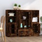 vidaXL Highboards 3 Stk. Räuchereiche Holzwerkstoff vidaXL Highboards 3 Stk. Räuchereiche Holzwerkstoff