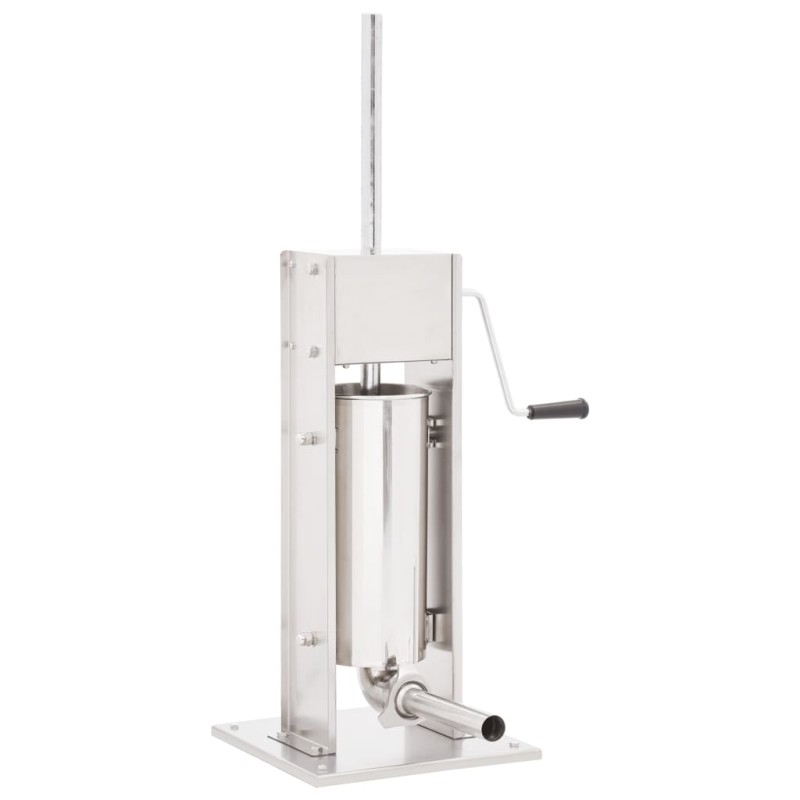 vidaXL Manueller Wurstfüller Silbern 5 L Edelstahl vidaXL Manueller Wurstfüller Silbern 5 L Edelstahl