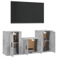 vidaXL 3-tlg. TV-Schrank-Set Betongrau Holzwerkstoff vidaXL 3-tlg. TV-Schrank-Set Betongrau Holzwerkstoff