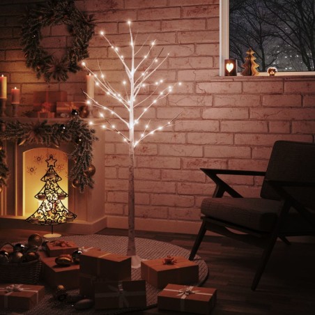 vidaXL LED-Birke Warmweiß 72 LEDs 150 cm