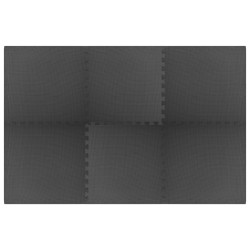 vidaXL Bodenmatten 6 Stk. 2,16 m² EVA-Schaumstoff Schwarz