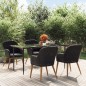 vidaXL 5-tlg. Garten-Essgruppe mit Kissen Schwarz vidaXL 5-tlg. Garten-Essgruppe mit Kissen Schwarz