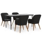 vidaXL 5-tlg. Garten-Essgruppe mit Kissen Schwarz vidaXL 5-tlg. Garten-Essgruppe mit Kissen Schwarz