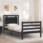 vidaXL Massivholzbett mit Kopfteil Schwarz 90x200 cm vidaXL Massivholzbett mit Kopfteil Schwarz 90x200 cm