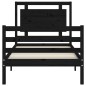 vidaXL Massivholzbett mit Kopfteil Schwarz 90x200 cm vidaXL Massivholzbett mit Kopfteil Schwarz 90x200 cm