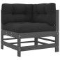 vidaXL 3-tlg. Garten-Lounge-Set mit Kissen Grau Massivholz vidaXL 3-tlg. Garten-Lounge-Set mit Kissen Grau Massivholz