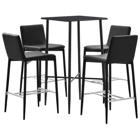 5-tlg. Bar-Set Kunstleder Schwarz
