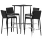 5-tlg. Bar-Set Kunstleder Schwarz 5-tlg. Bar-Set Kunstleder Schwarz