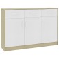 vidaXL Sideboard Weiß Sonoma-Eiche 110x30x75 cm Holzwerkstoff vidaXL Sideboard Weiß Sonoma-Eiche 110x30x75 cm Holzwerkstoff